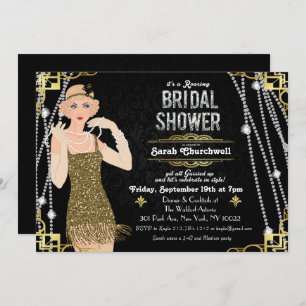 Invitation à la douche nuptiale Gatsby