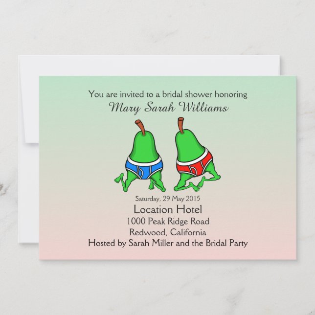 Invitation à la douche nuptiale Gay Pear (Devant)