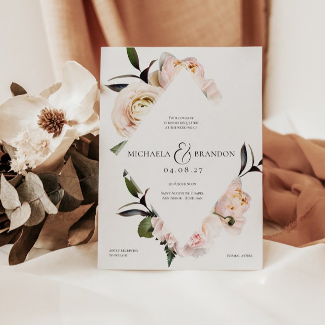 Invitation à la douche nuptiale géométrique floue  (Créateur téléchargé)