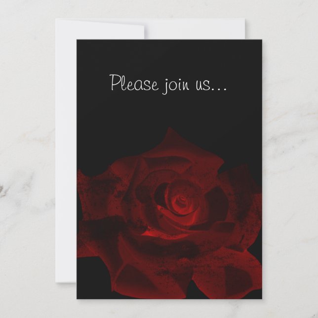 Invitation à la douche nuptiale gothique rouge Ros (Devant)