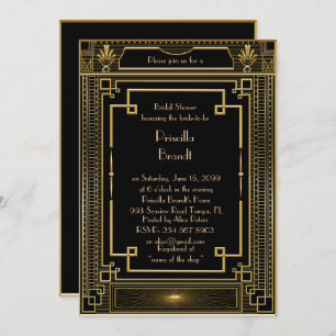 Invitation à la douche nuptiale, grand Gatsby méta