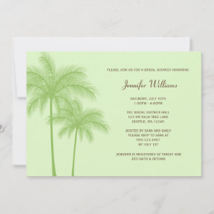 Invitation à la douche nuptiale Green Palm Tree