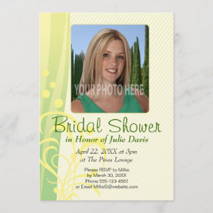 Invitation à la douche nuptiale Green Swirls