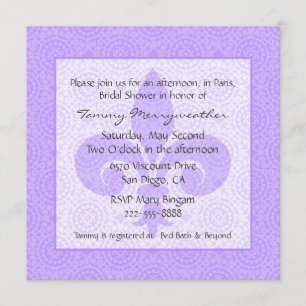 Invitation à la douche nuptiale inspirée par la Fr