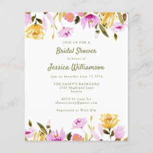 Invitation à la douche nuptiale - Jardin Floral