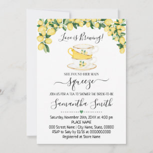 Invitation à la douche nuptiale Lemons Tea