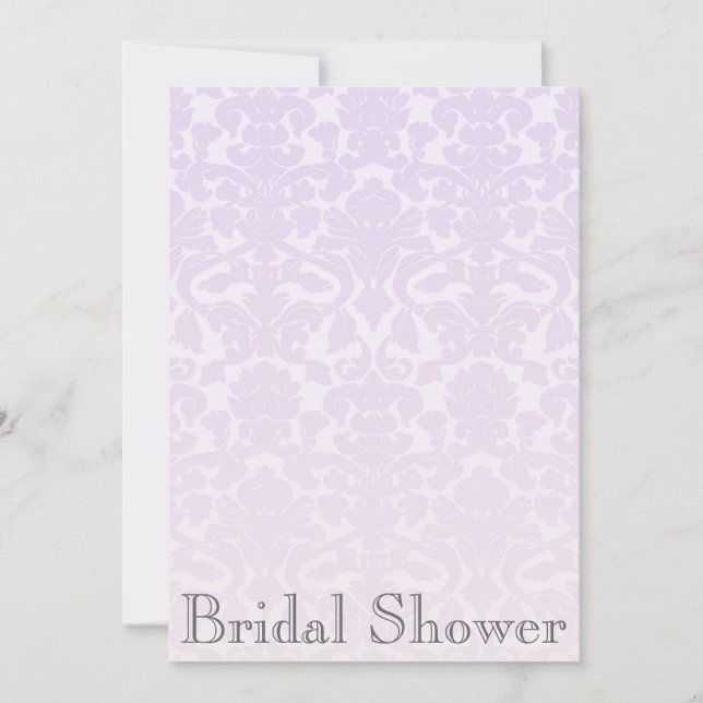 Invitation à la douche nuptiale Lilac Damask (Devant)
