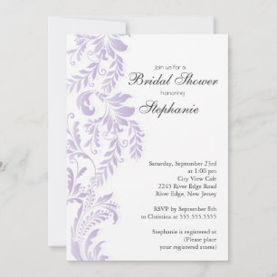 Invitation à la douche nuptiale Lilac Leaf