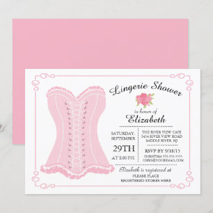 Invitation à la douche nuptiale Lingerie moderne e