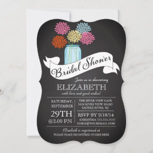 Invitation à la douche nuptiale Mason Jar de Chalk