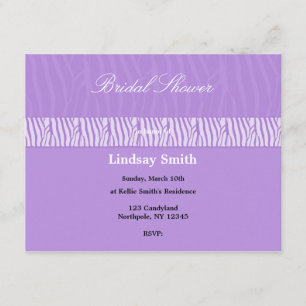 Invitation à la douche nuptiale Mauve Classy