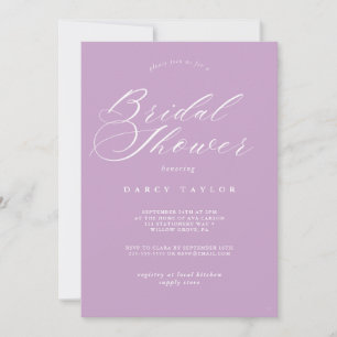 Invitation à la douche nuptiale Mauve Grey