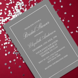 Invitation à la douche nuptiale minimaliste classi