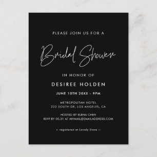 Invitation à la douche nuptiale minimaliste modern