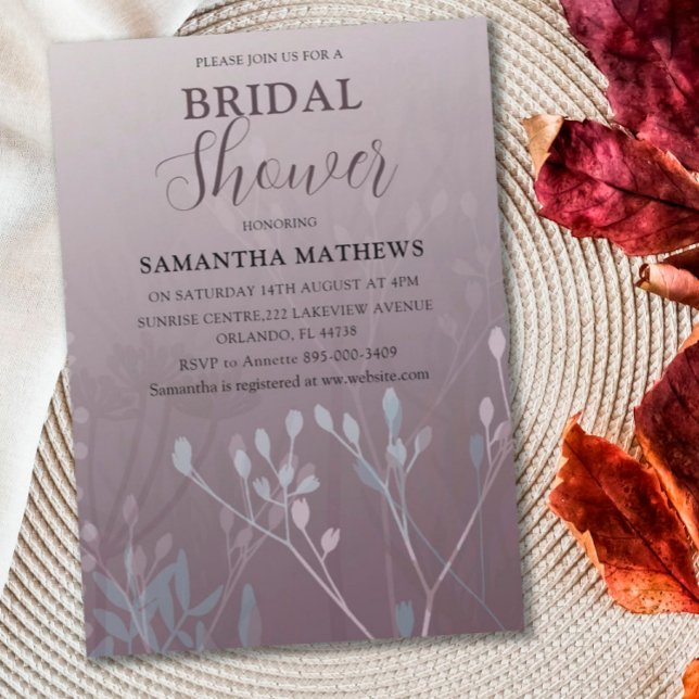 Invitation à la douche nuptiale moderne Deep Plum  (Créateur téléchargé)
