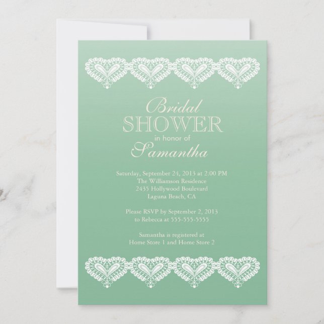 Invitation à la douche nuptiale moderne Ombre Lace (Devant)
