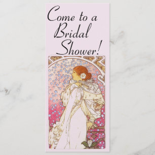 Invitation à la douche nuptiale Mucha Art Nouveau