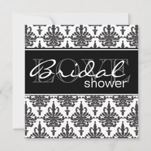Invitation à la douche nuptiale noire et blanche