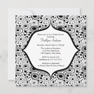 Invitation à la douche nuptiale noire et blanche m