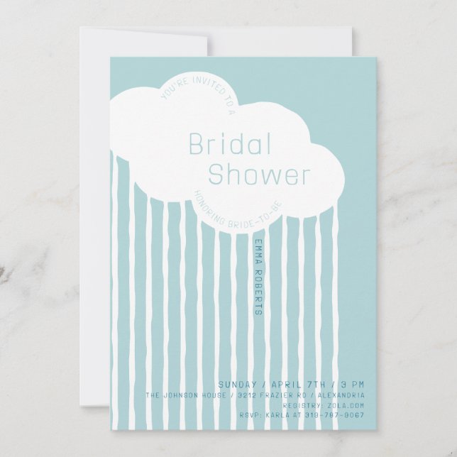 Invitation à la douche nuptiale nuageuse (Devant)