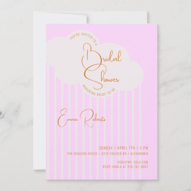 Invitation à la douche nuptiale nuageuse (Devant)