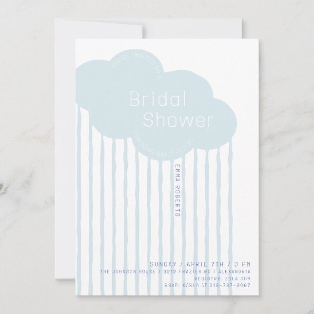 Invitation à la douche nuptiale nuageuse (Devant)