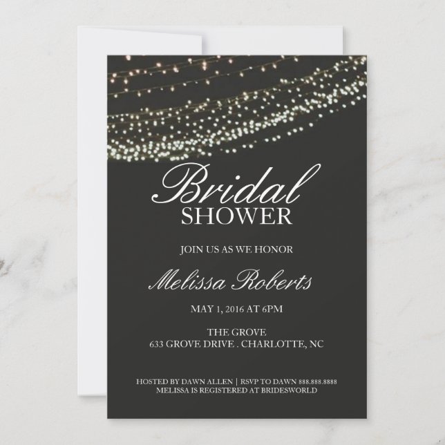 Invitation à la douche nuptiale| Nuit de lumière (Devant)