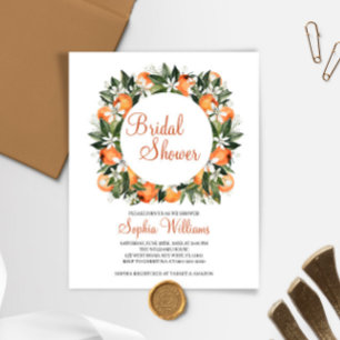 Invitation à la douche nuptiale Orange