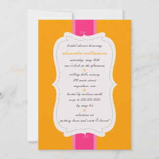 Invitation à la douche nuptiale {Orange & Pink}