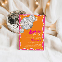 Invitation à la douche nuptiale Orange & Pink Disc