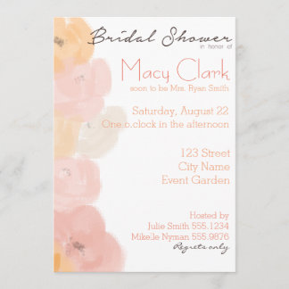 Invitation à la douche nuptiale Peach Blush