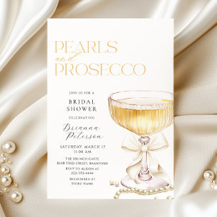 Invitation à la douche nuptiale Pearls & Prosecco