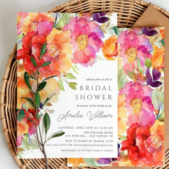 Invitation à la douche nuptiale Pétale Bleue (Créateur téléchargé)
