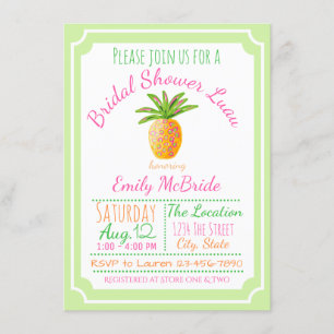 Invitation à la douche nuptiale Pineapple Luau