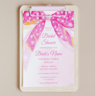 Invitation à la douche nuptiale Pink Yellow Polka