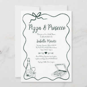 Invitation à la douche nuptiale Pizza et Prosecco
