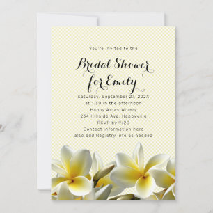 Invitation à la douche nuptiale Plumeria jaune