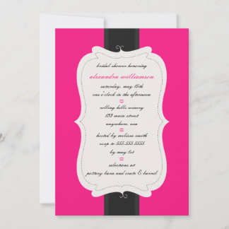 Invitation à la douche nuptiale Posh {Pink & Black
