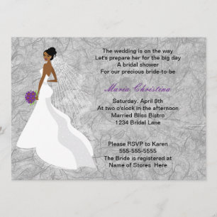 Invitation à la douche nuptiale pour fille glamour