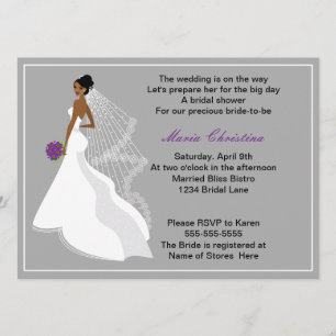 Invitation à la douche nuptiale pour fille glamour