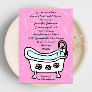 Invitation à la douche nuptiale pour lit et bain —