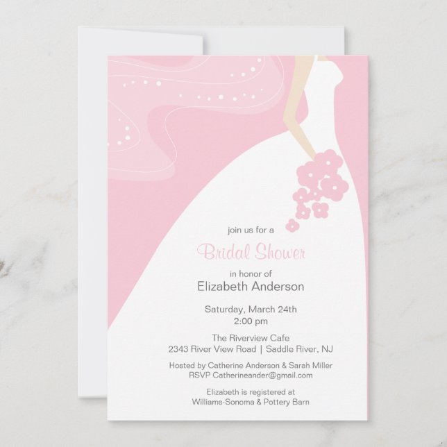 Invitation à la douche nuptiale pour mariée gracie (Devant)