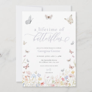 Invitation à la douche nuptiale pour papillons