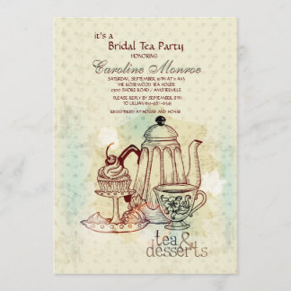 Invitation à la douche nuptiale pour thé et desser