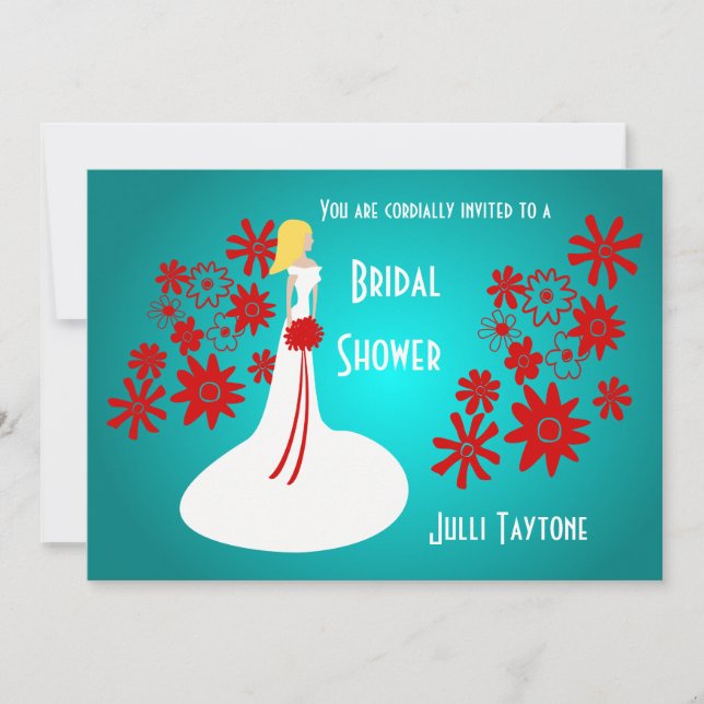Invitation à la douche nuptiale Princess & Flowers (Devant)