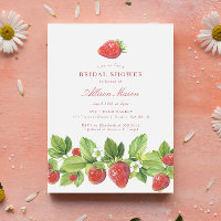 Invitation à la douche nuptiale Red Strawberry Ber