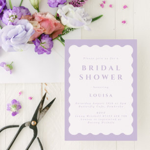 Invitation à la douche nuptiale Retro Lilac Wavy