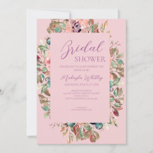 Invitation à la douche nuptiale rose
