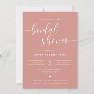 Invitation à la douche nuptiale rose