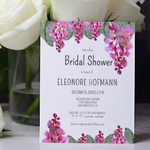 Invitation à la douche nuptiale rose budget